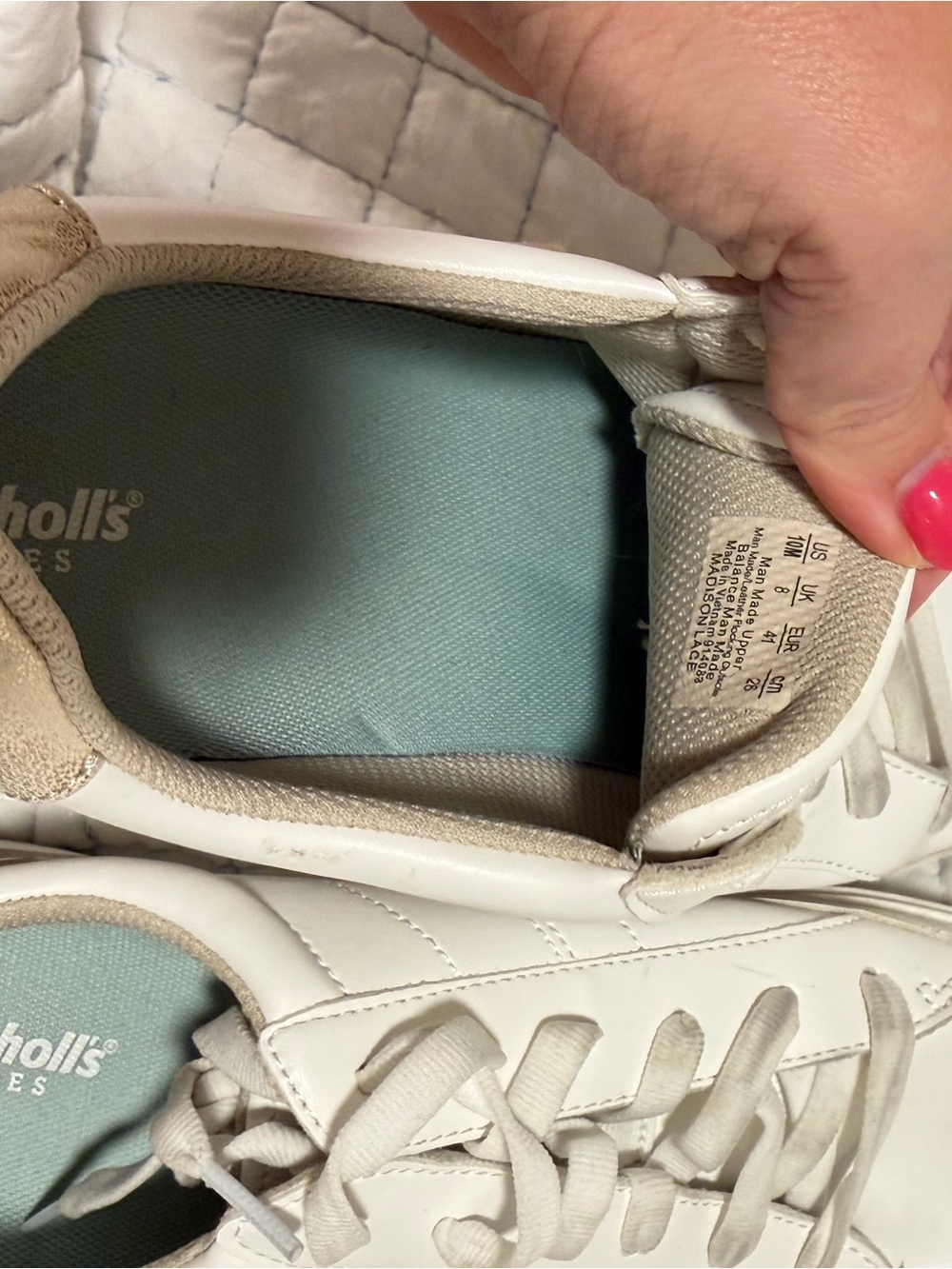 Women's Madison Lace Sneaker white/gold faux leather size 10 - Picture 8 of 9